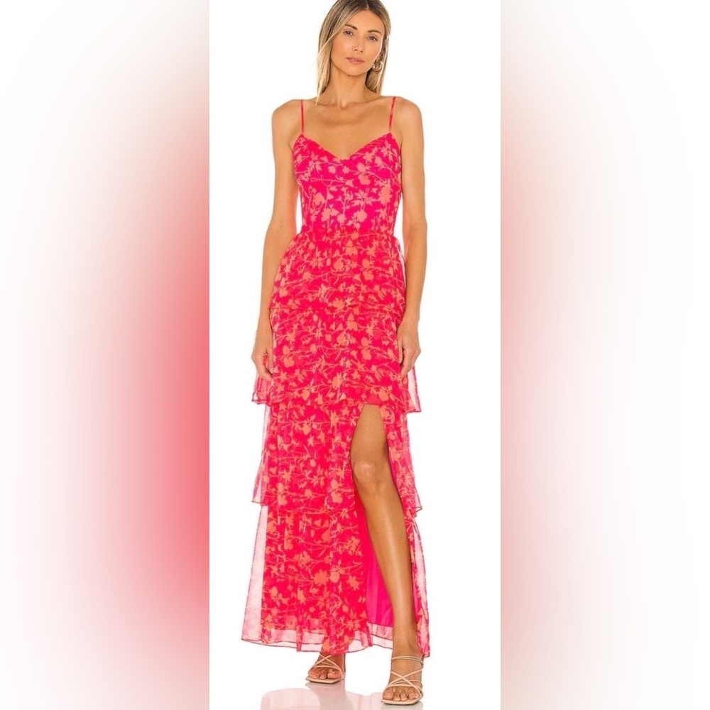 Amanda Uprichard Thaddea Maxi Dress Size Small Color Brookside